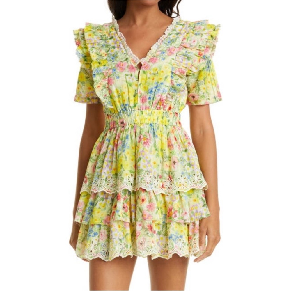 Loveshackfancy Aldina ruffle mini dress